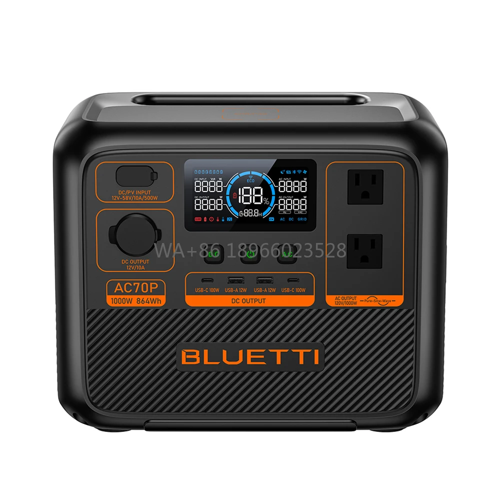 

Solar Generator Power Station With Solar Pane Bluetti AC70P Lithium Battery Portable ls fiber lasers