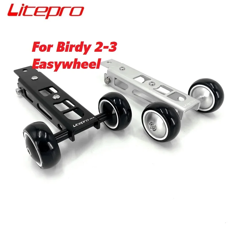 

Litepro For Birdy 2 3 Folding Bike Easywheel Aluminum Alloy Easy Wheel Black Silver