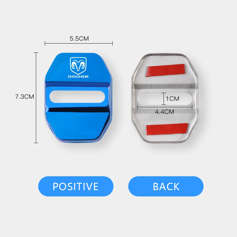 4 قطعة غطاء قفل باب السيارة الفولاذ المقاوم للصدأ حماية اكسسوارات ل دودج دورانجو تشالينجر شاحن رام 1500 نيترو رحلة نبال #3