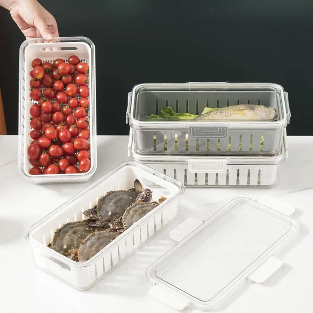 Boîte de rangement pour réfrigérateur empilable avec couvercles, conteneurs de stockage des aliments amovibles avec vidange, boîte de rangement pour fruits et légumes, congélateur