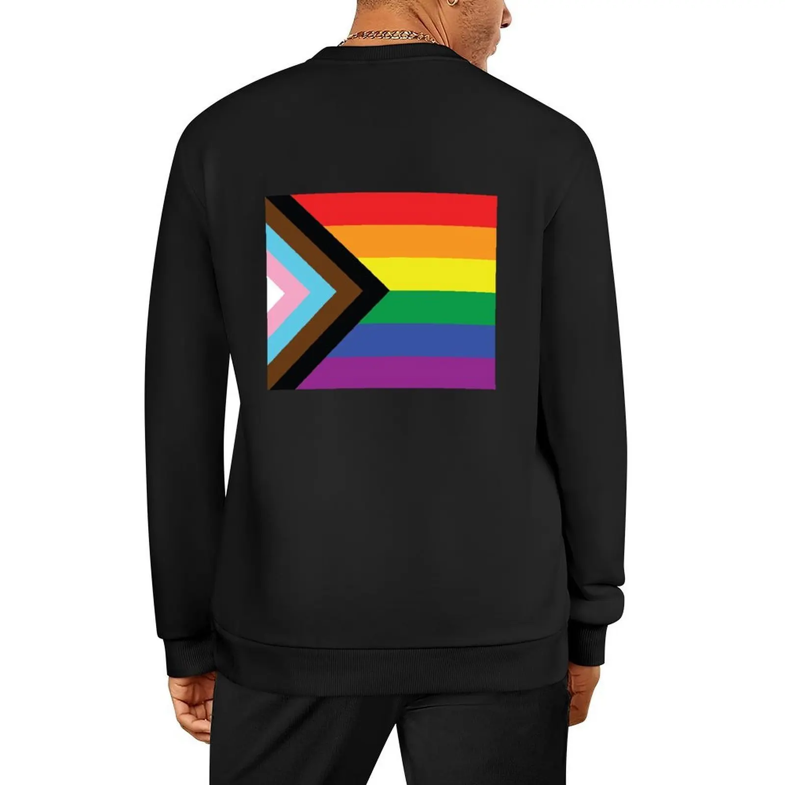 

Progress Pride Flag Pullover korean clothes men's sweat-shirt set autumn jacket men men's clothing anime sweatshirt