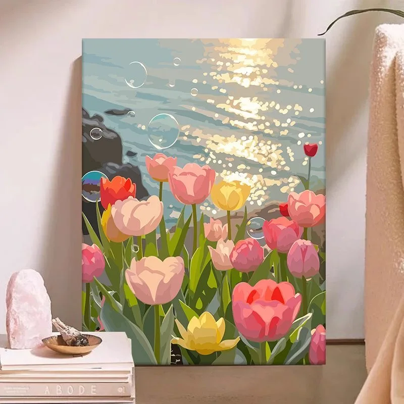 

A-0204 Vintage Flowering Tree Oil Painting - Classic Garden Art for Living Room