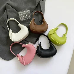 Mini bolsas de couro seixos para mulheres, bolsa pequena, bolsas de embreagem com alça superior para batom, bolsa monocromática, nova moda, 2024