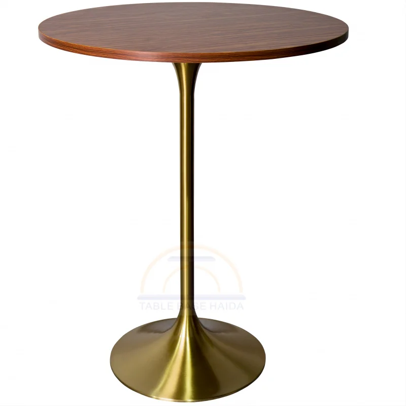 custom.Factory Direct Sale High Round Black and Mdf Balcony Wire Stainless Steel Cocktail bar Tables