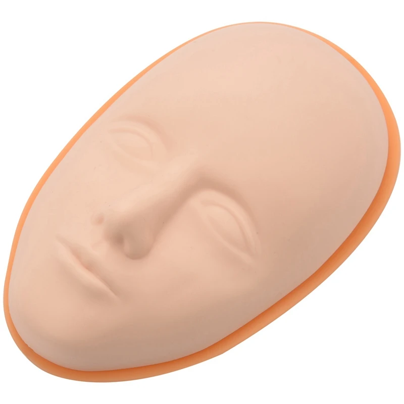 Cabeza de entrenamiento Facial, maniquí de silicona para práctica, maquillaje permanente, labios, cejas, piel, 2X 5D