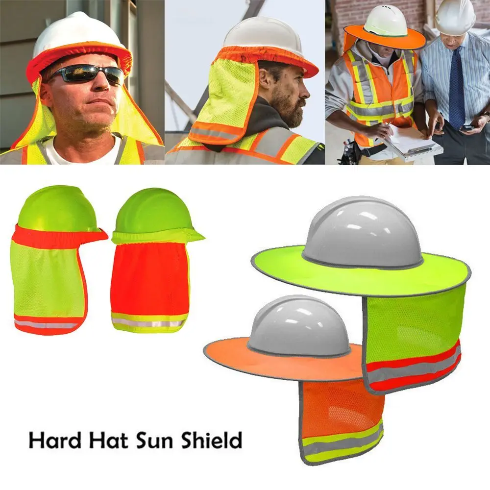 Construction Safety Hard Hat Neck Shield Helmet Sun Shade Reflective Stripe Kit