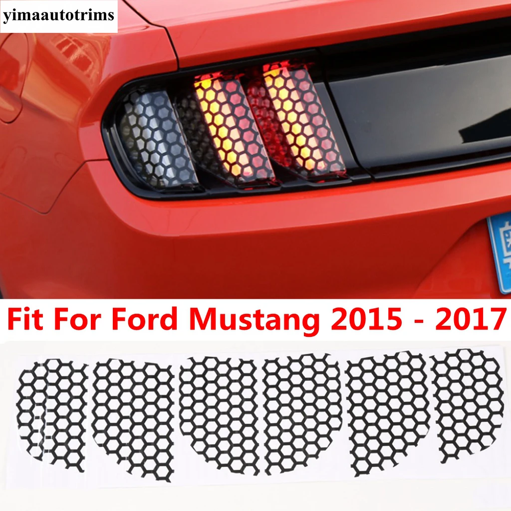 

Car Rear Trunk Tail Head Light Lamp Film Paste Honeycomb Sticker Decoration Accessories Exterior For Ford Mustang 2015 2016 2017