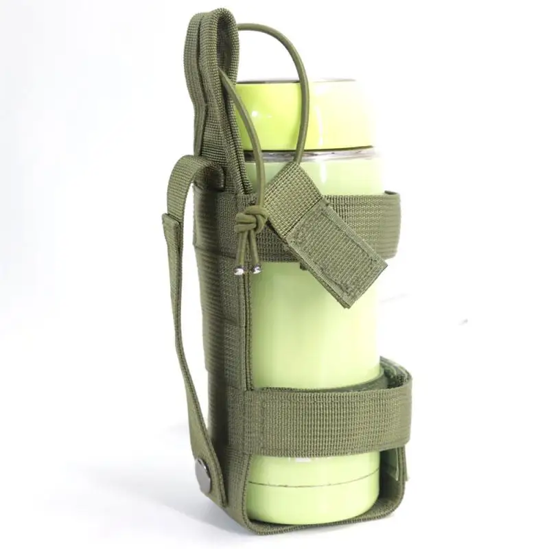 Molle กระเป๋าใส่กระบอกน้ำแบบพกพากระบอกน้ำสำหรับปีนเขาเดินป่า tas Carrier กาต้มน้ำที่วางขวดน้ำติดรถจักรยาน