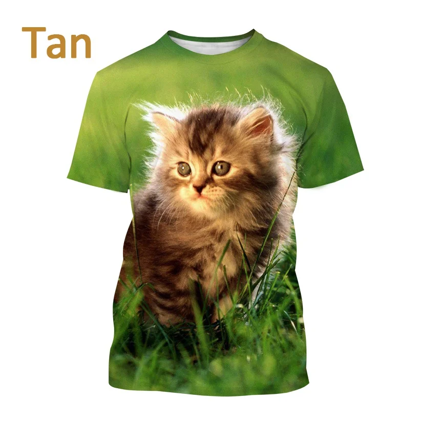 2022 Cat 3D Printed T-shirt Fashion Design Cute Animal Cat Men/Women\'s Harajuku Casual Short Sleeve