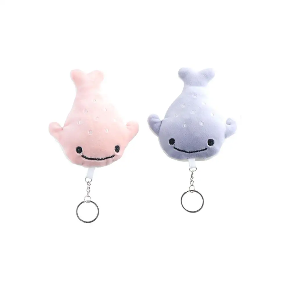 Funny Animal Whale Cartoon Whale Keychain Soft Stuffed Plush Animal Whale Doll Cartoon Fluffy Whale Pendant Female Lady Girl