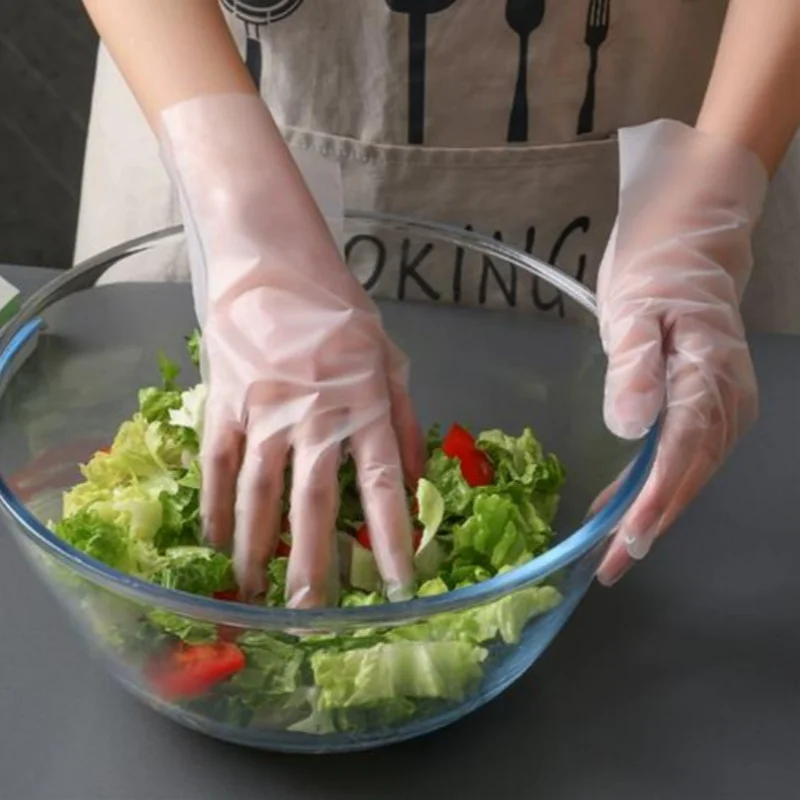 100pcs Disposable Tpe Gloves, Food Grade Thickened Disposable Gloves, Suitable For Cooking Cleaning BBQ Kitchen Things