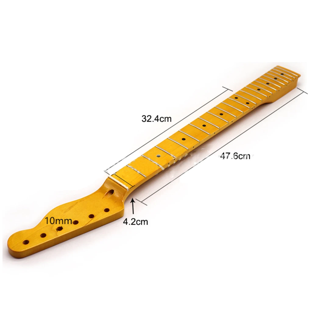 LOOK Electric Guitar Neck Replacement Maple Neck For TL Style Electric Guitar Yellow Gloss Finish-Rosewood Back Inlay Maple Neck