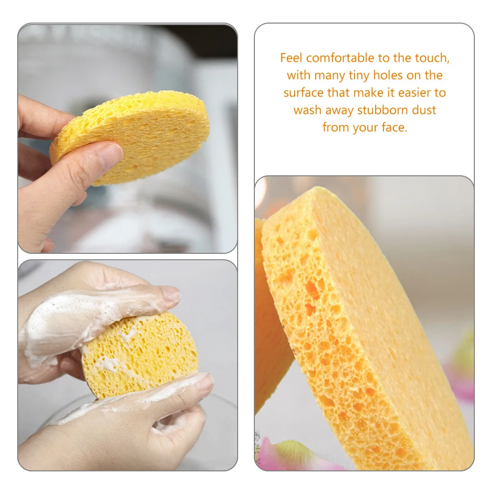20 個フェイシャルウッドパルプスポンジパウダーパフメイク落としソフトクレンジングパッド角質除去洗顔クリーニングスポンジ