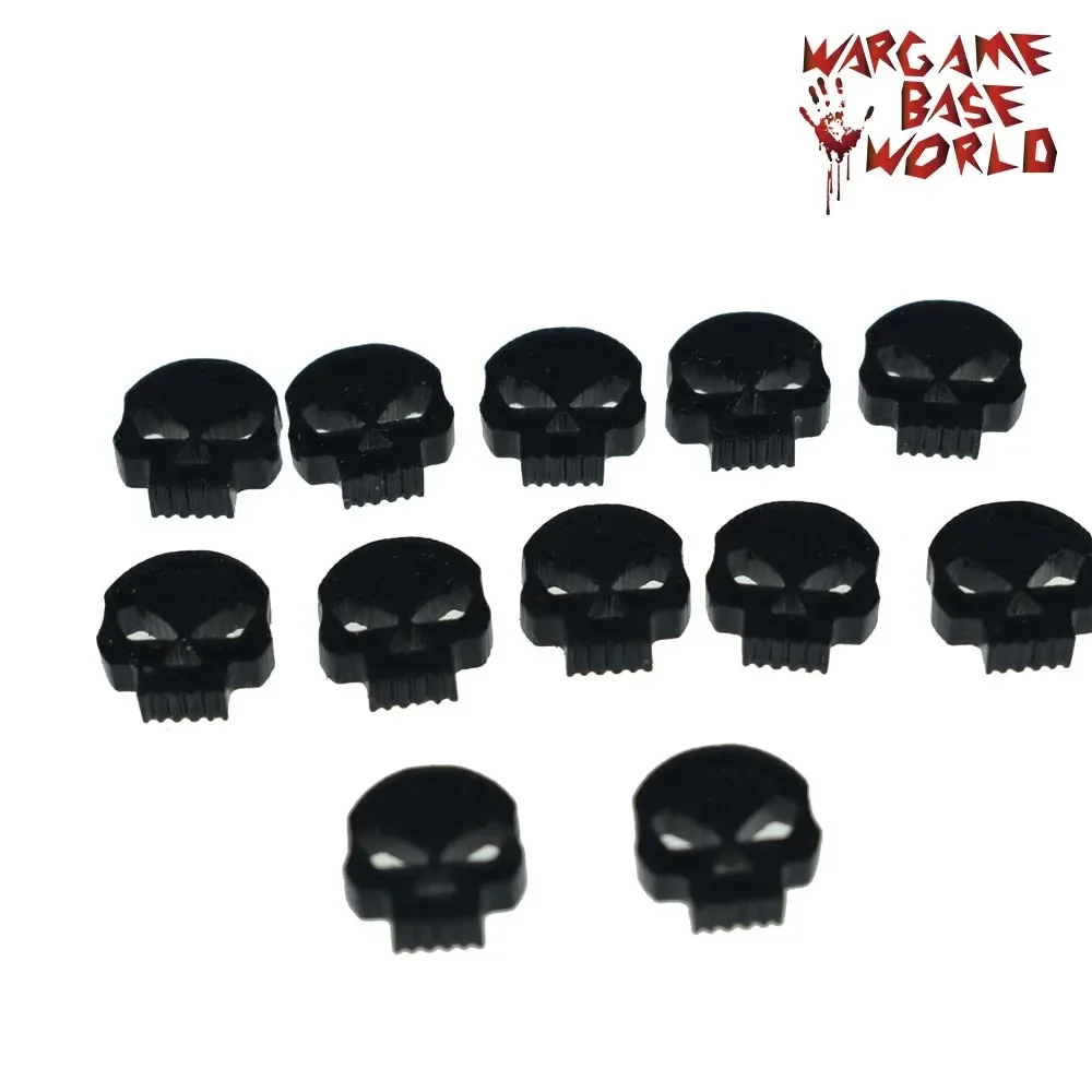 Wargame Base World - Wound Markers - Black Acrylic Skulls