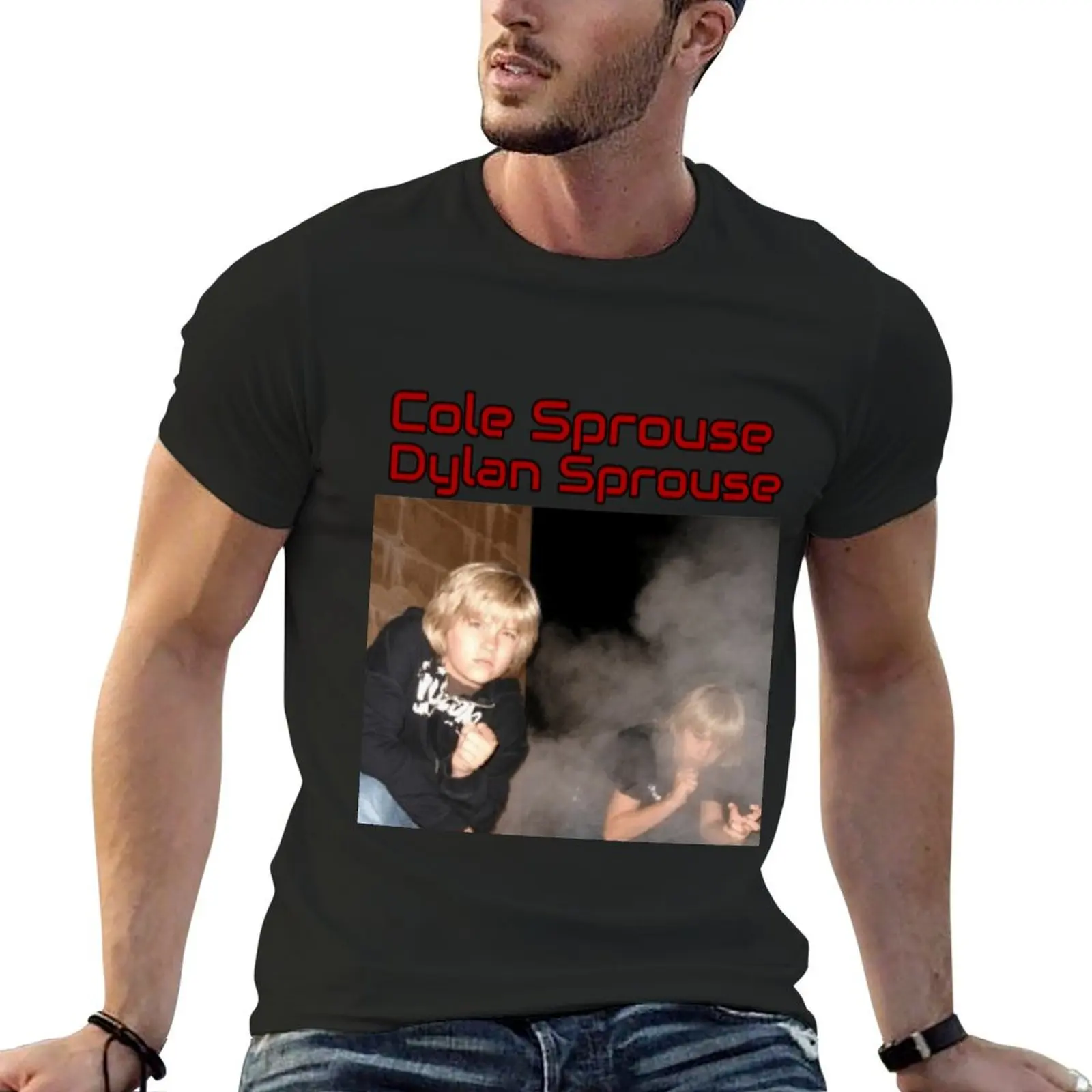 Cole Sprouse Dylan Sprouse Dry ice smoke T-Shirt quick drying graphic tee shirt summer top anime t shirts mens graphic tshirts