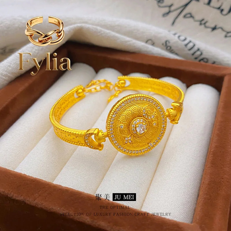 

Fylia Jewelry Fylia Jewelry 9999 24K real gold new Chinese design ancient gold exquisite diamond transfer starry sky bracelet