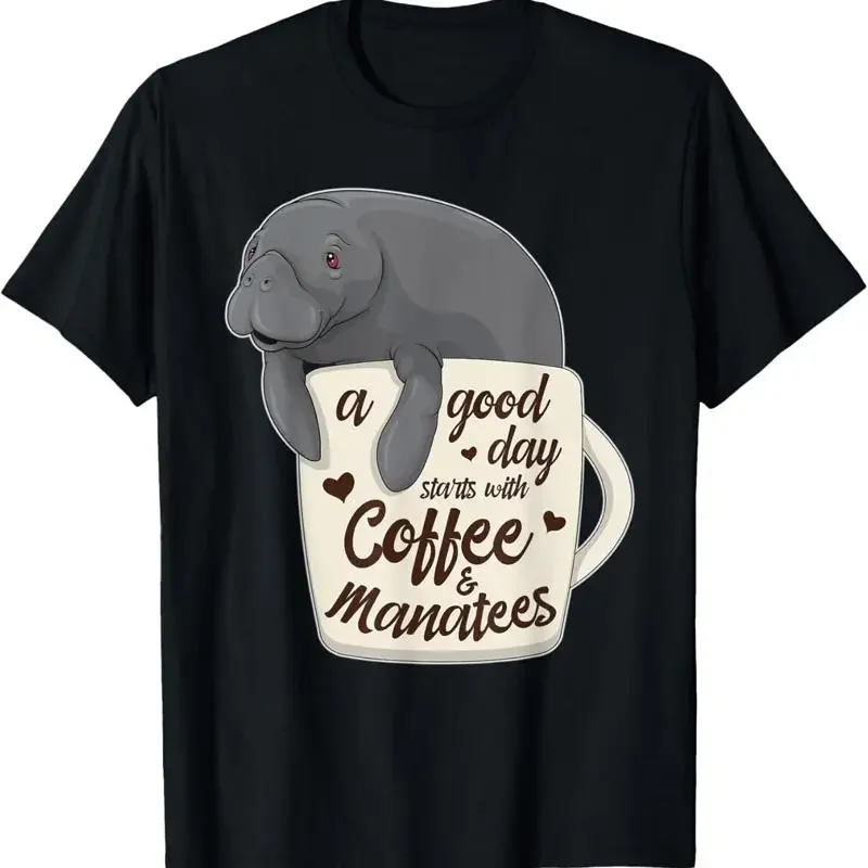 Dugong Manatee In Coffee Mug Cute Cappuccino Sea Cow T Shirt