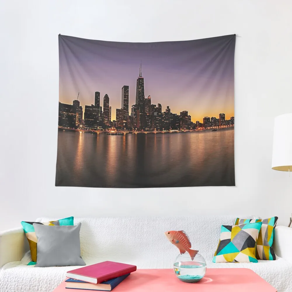 

Chicago lights on Michigan lake Tapestry Bedrooms Decor Hanging Wall Tapestry