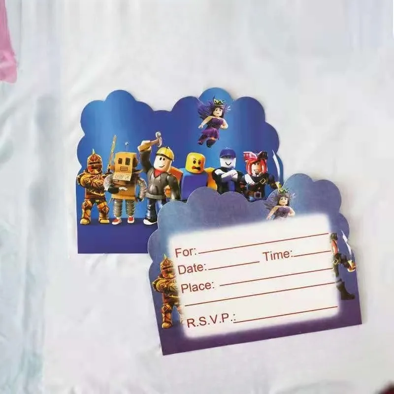 10 قطعة سلسلة ألعاب ROBLOX الكرتون صفحة واحدة النشاط ورقة بطاقة بطاقات دعوة حفلة عيد ميلاد لوازم بطاقة الأولاد الحسنات الطرف #1