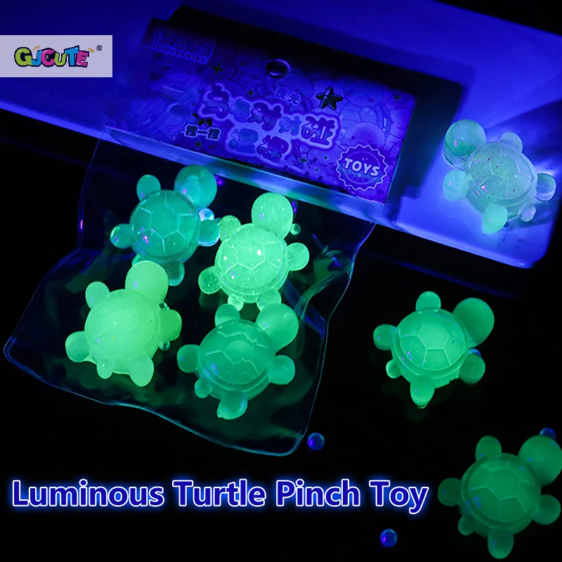 Glow In The Dark Turtle Pinch Decompression Toy Cute Cat Paw Depression Toys Luminous Turtles Squeeze Toy Stress Relief Gift