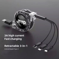 Fast Charing Data Cable 100W Multifunctional 3 in 1 Data Cord For Jeep Renegade Wrangler JL JK Gladiator Grand Car Accessorie