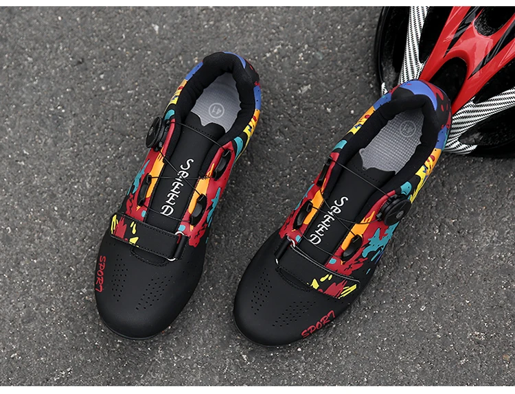 2023 MTB-Radschuhe Herren Mountainbike-Schuhe Rennrad-Straßenfahrrad-Flachschuh-Sneaker mit Klettverschluss Damen Dirt-Speed-Routen-Fahrradschuhe SPD – Detail 19