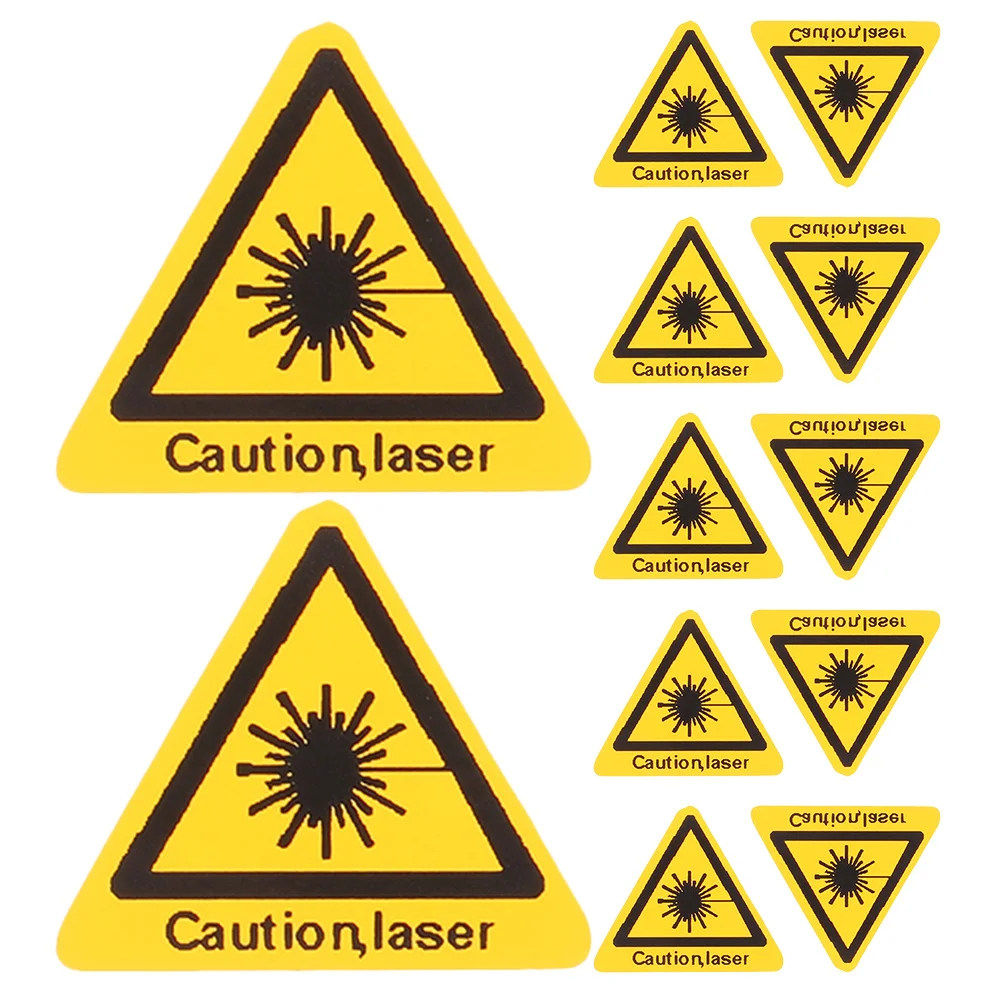 30Pcs Laser Warning Labels Bright Safety Signs for Industrial Factory Lighting Caution Stickers Wear Resistant Waterproof