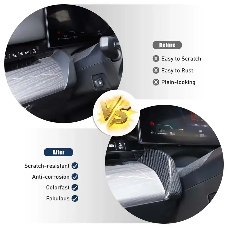 

2Pcs Real Carbon Fiber For BMW 5 Series G60 2024+ Car Center Control Display Side Decoration Cover Car interior accessories LHD