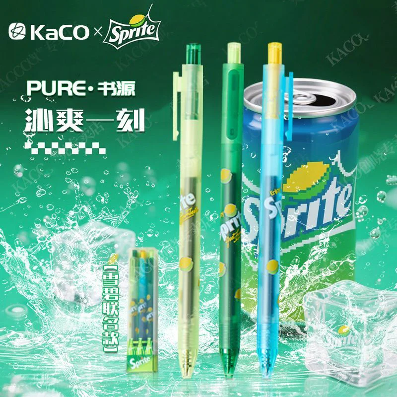 

Набор совместных брендовых гелевых ручек KACO x Sprite, 3 упаковки, многоразовые ручки-клики диаметром 0,5 мм, сверхгладкие чернила для офиса, учебы и планирования, предметы для письма