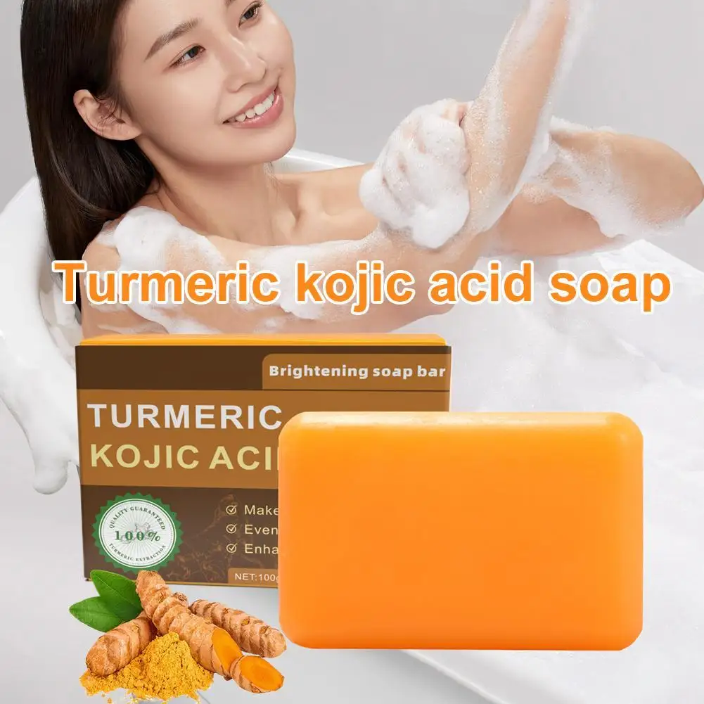 

‌ Мыло с куркумой и койевой кислотой, осветляющее антивозрастное мытье лица и тела ‌ Нежное очищение, освежающее увлажняющее мыло