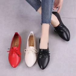 Big Size 41 Women Flat Shoes Woman Genuine Leather Flats Sapatos Feminino Female Cutout Slip on Shoes for Women Ballet Loafers