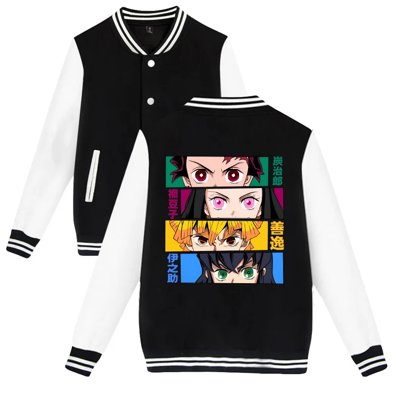 Kamado Tanjirou Kamado Nezuko Baseball Jacket Coat Fashion Men Women Sweatshirt Tops Cool Kamado Tanjirou Kamado Nezuko Printing