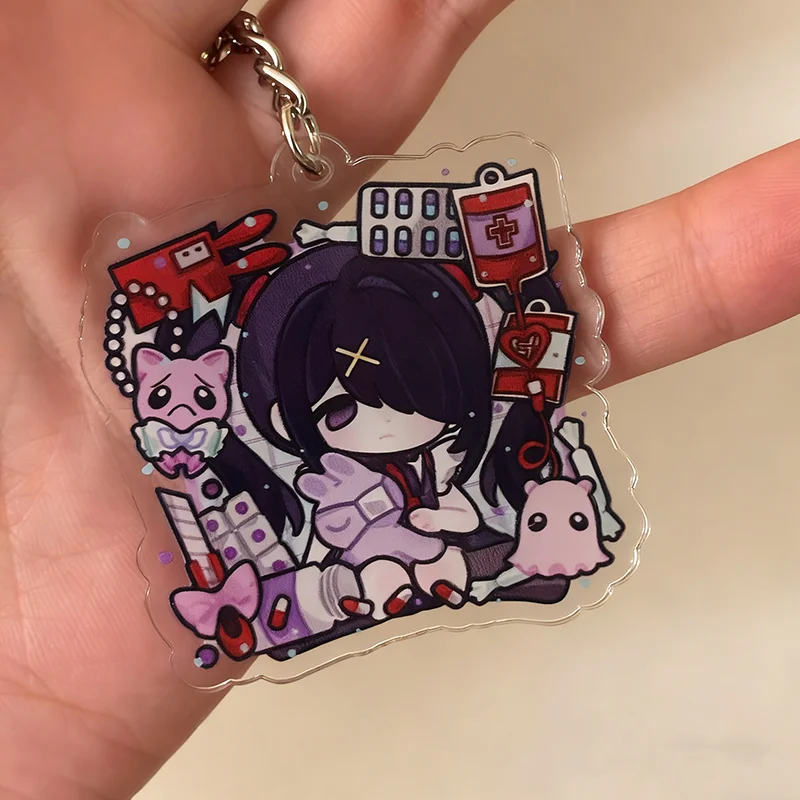 لعبة المحتاجة فتاة جرعة زائدة المطر Ame KAnge تأثيري المفاتيح Kawaii للجنسين الاكريليك كيرينغ مفتاح سلسلة حقيبة حلية الدعامة #3