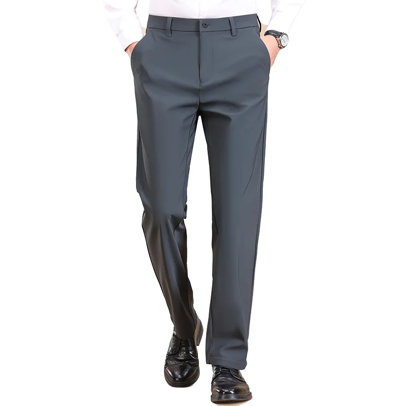 

Мужские модные брюки для костюма: весенне-летние, струящиеся, немнущиеся, деловые, идеальные для поездок на работу, комфортные для офиса