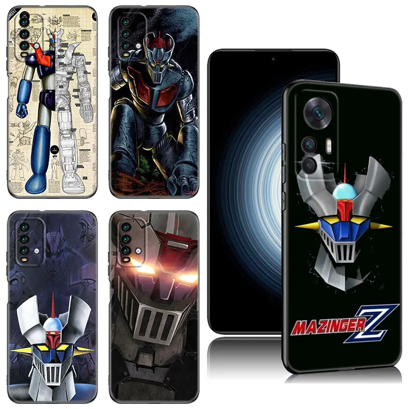 Anime Mazinger Z UFO Black Silicone Phone Case For Xiaomi Redmi 9 9A 10A 9C 10C 12C 13C 5G 9T 10 Prime A1 A2 Plus