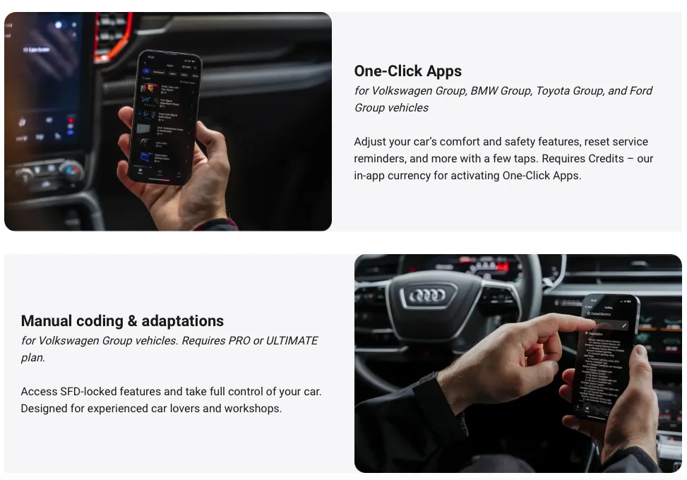 OBDELEVEN 3 Offizielles Diagnose- und Fehlerlöse-Tool OBDeleven V3 Nextgen für V-W /Audi/Seat/Skoda/Ford (US) – Detail 3