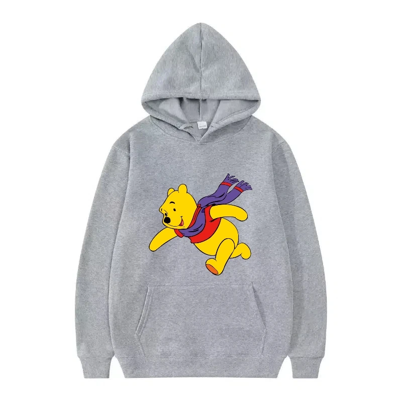 ديزني بوه الدب نمط امرأة الموضة مضحك فضفاض أسود الخريف بلايز الملابس البلوفرات السيدات رخيصة Y2k هوديس الرجال بلوزات #3