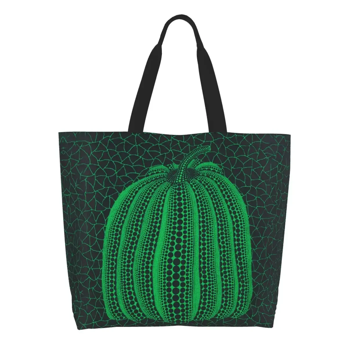 Yayoi Kusama Abstract Art Pumpkin Grocery Shopping Bag Printed Canvas Shopper Tote Shoulder Bags Large Capacity Durable Handbag