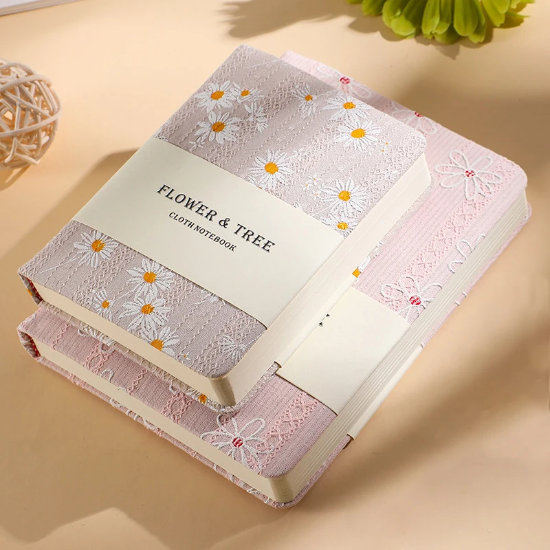 A6 Lovely Flowers Notebook Simple Cotton Fabric Notepad Diary Planner Agenda Journal Notebook Korean Stationery School Supplies