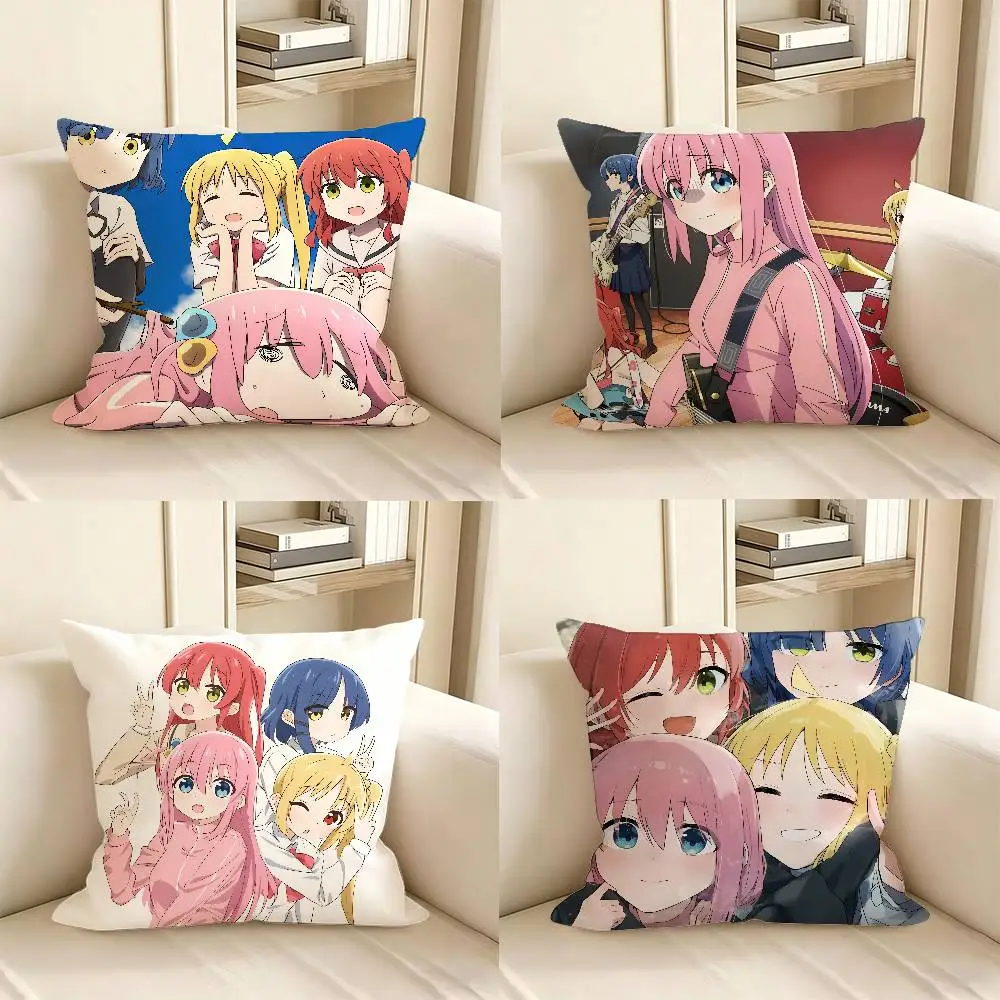 1pc Anime Singer B-Bocchi The Rock Cartoon Pillow Case Fashion Square Pillowcase Bedroom Sofa Room Ins Decoration Leisure