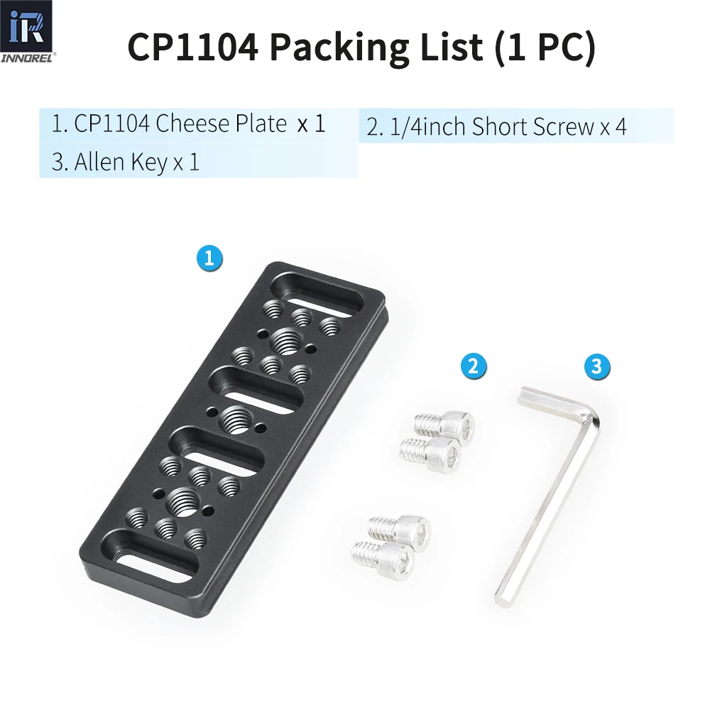 INNOREL CP1104 110 * 38mm Wielofunkcyjna Płytka Serowa z Gwintami 1/4 i 3/8 cala, Płytka Montażowa Arca Swiss do Kamery — zdjęcie produktu 6