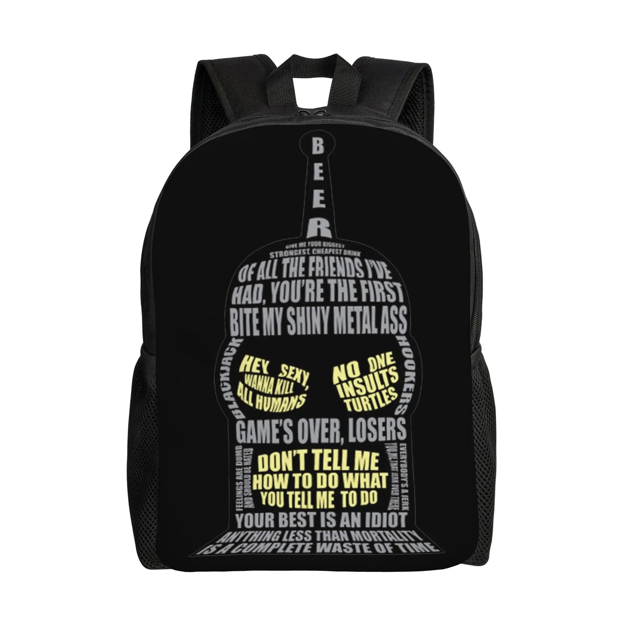 

Модный рюкзак Bender Quotes, подарок для старшеклассников, рабочий рюкзак Futuramas, сумка через плечо для мужчин и женщин, студенческая сумка