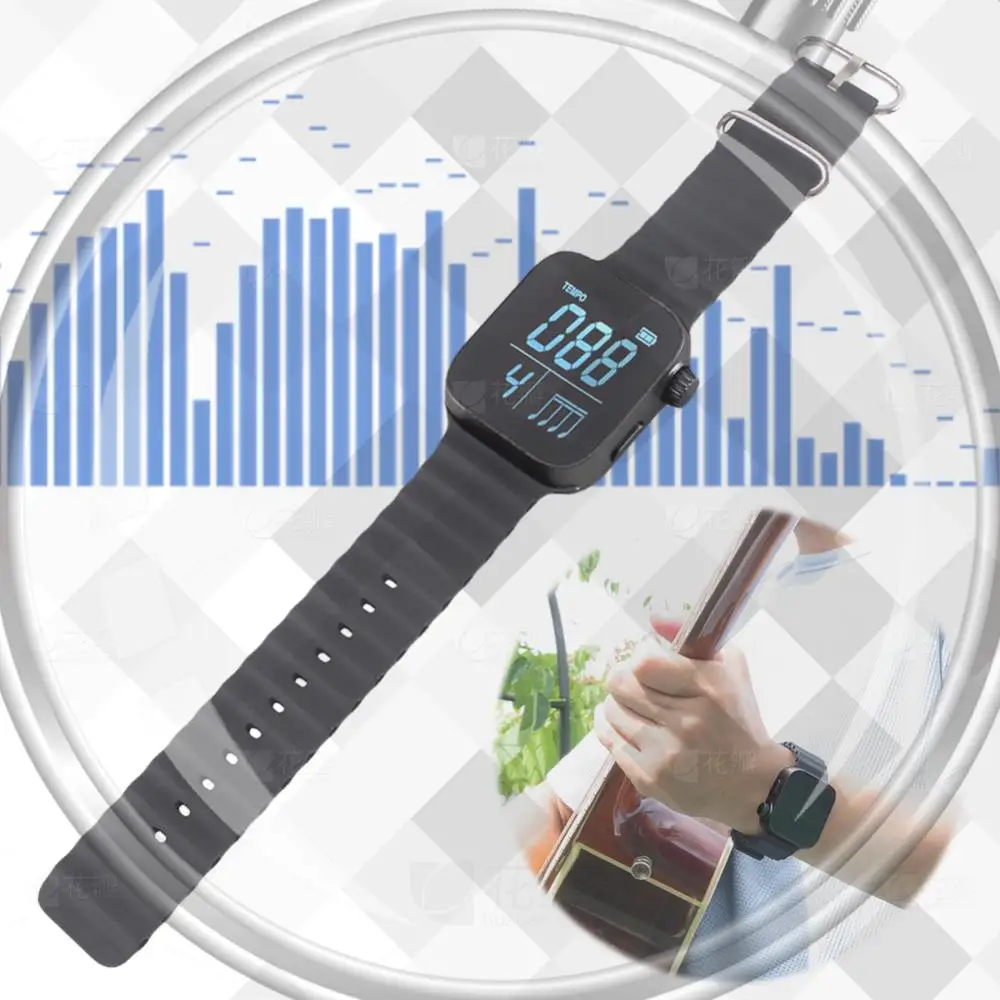 

Носимый вибрирующий метроном для спорта, бега, метроном, часы с регулируемым ремешком, часы с подсчетом для гитары, фортепиано, барабана