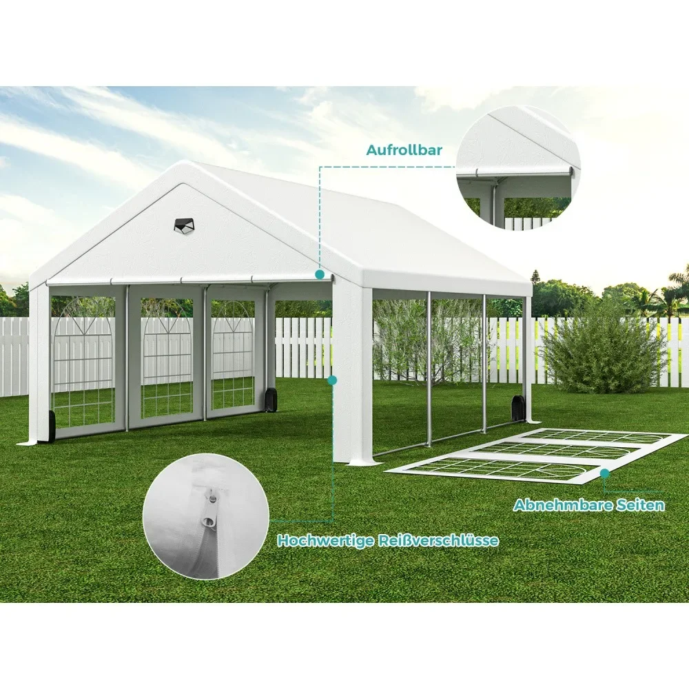 Outdoor Canopy Tent with Removable Sidewalls, Patio Camping Gazebo, Shelter for Wedding Holiday, Evening Tent, 13x26ft