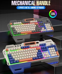 Gaming Keyboard Mouse Kit 100% Layout Spanish Russian Arabic Keyboard RGB Light Gamer Volume Knob USB Wired K90 104 Keys Ergonom