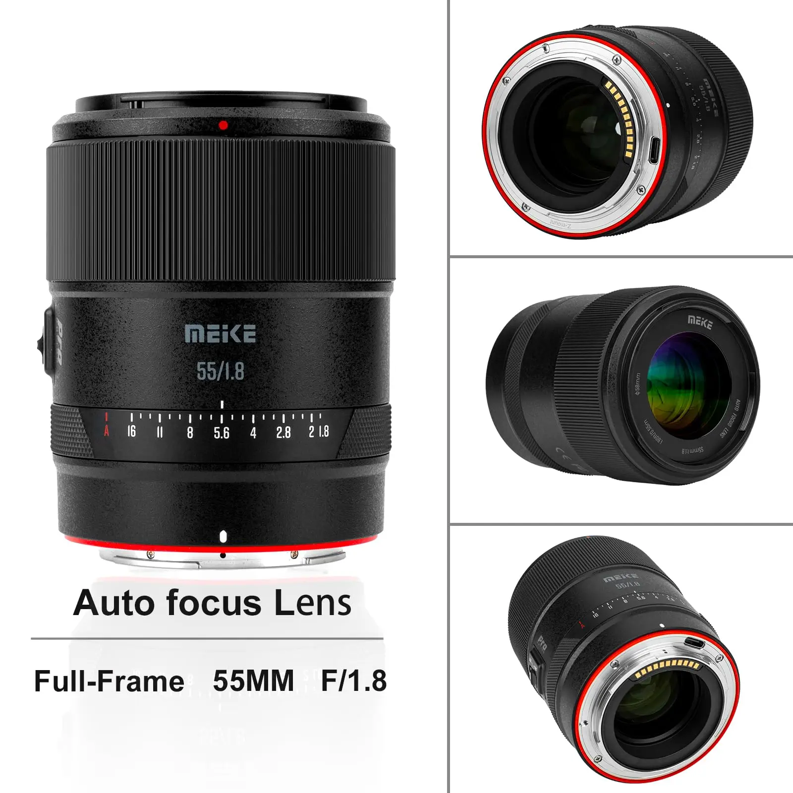 MEKE Meike Pro Series Full Frame ความละเอียดสูง 8K AF 55 มม.f1.8 Pro Portrait เลนส์สําหรับ Sony E Nikon Z Lumix L Mount กล้อง