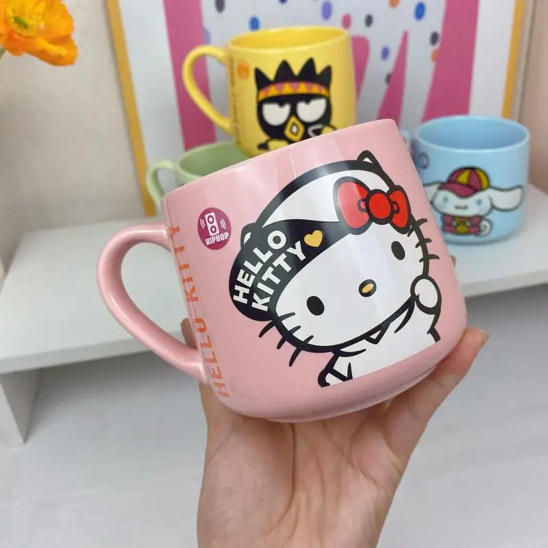 Anime Kawaii Sanrio Hello Kitty My Melody Bad Badtz Maru Cartoon Water Cup Ceramic Mug Anti-Scalding High Temperature Resistant