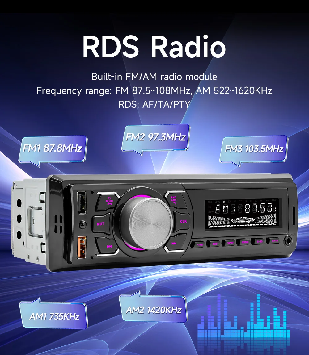 ESSGOO 1 DIN DAB + راديو السيارة العالمي RDS AM FM مزدوج USB بلوتوث Freispreensione SD AUX IN TF مع جهاز التحكم عن بعد #2