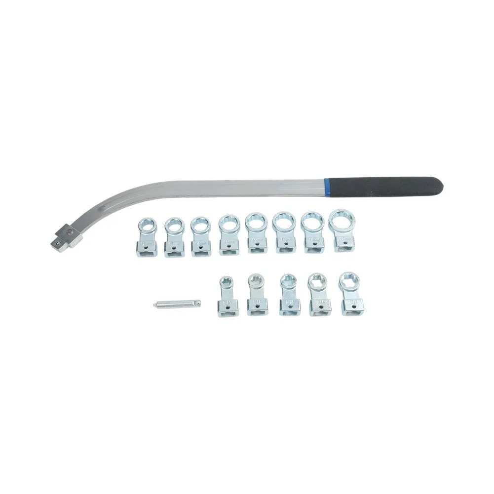 Engine Timing Pulley Removal Ratcheting Wrench Extended Reach Wrench Set Long Curved Handle Chromium-Vanadium Steel
