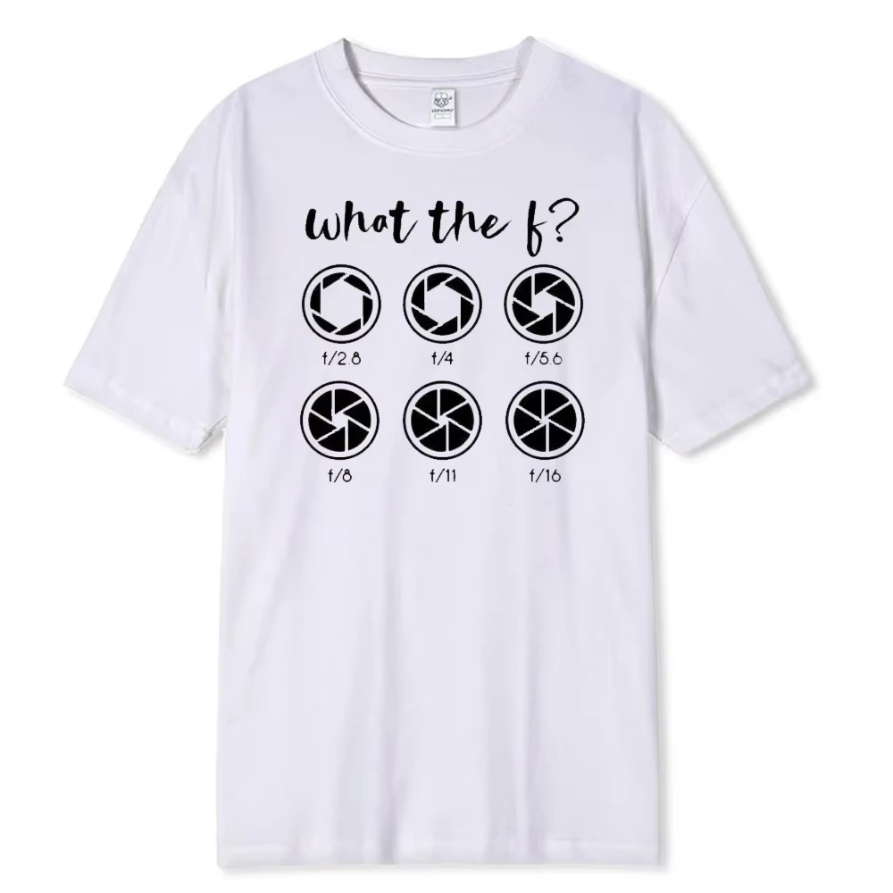 Aperture Photographer Camera Fun Graphic T‑shirt Unisex Vintage Washed Cotton Short Sleeve Birthday Gift Casual Streetwear Tops
